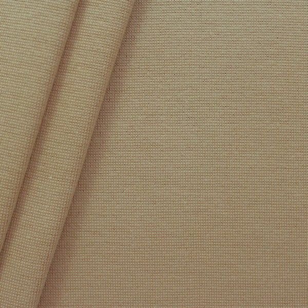 Ensfarvet bomuldsribstof - rør 35 cm - Brunbeige - Manchet, Beklædningsstoffer, Stof
