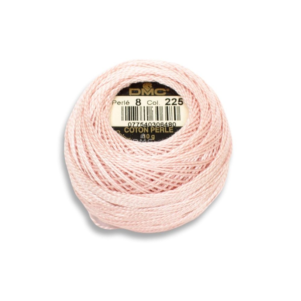 DMC Pearl Cotton Art. 116/8, 225 Ultra Very Light Shell Pink - Broderigarn, Garn, Sticka & virka