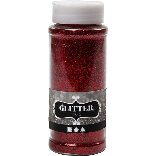 Glitter - röd - 110 g - 89 kr - Glitter - Skapamer.se