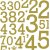Glitterstickers - guld - siffror - 2 ark