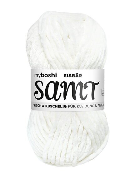 Myboshi Samt - 100 g - Isbjørn - Myboshi garn, Garn, Strikke, hækle, knytte og væve