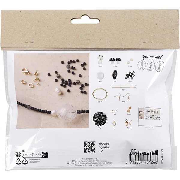 Mini DIY Kit Smycken, svart harmoni, Kraftigt halsband Mini DIY Kit Smycken, svart harmoni, Kraftigt halsband