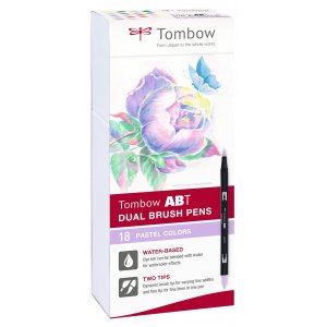 Tombow ABT dobbeltpensel pastelpen 18-pak Tombow ABT dobbeltpensel pastelpen 18-pak