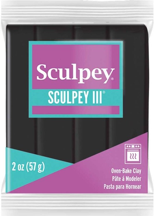 Clay Sculpey III 57g - Sort 042 - Ovnhærdende ler, Modellere, Hobbyartikler til børn, Hobbymateriale, Håndværk