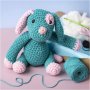 DIY-s�t amigurumi hvalp pastelrosa og m�rk turkis - 1 pakke.