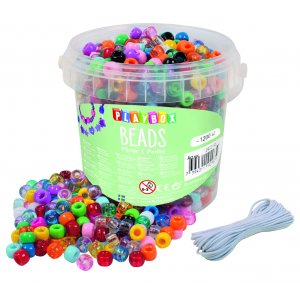 Kongopärlor i hink olika färger 1200 st Kongopärlor i hink olika färger 1200 st