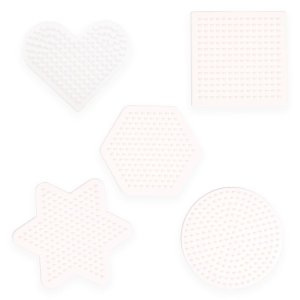 Pärlplattor i bioplast 5 st - hjärta, stjärna, sexkant, cirkel och kvadrat Pärlplattor i bioplast 5 st - hjärta, stjärna, sexkant, cirkel och kvadrat