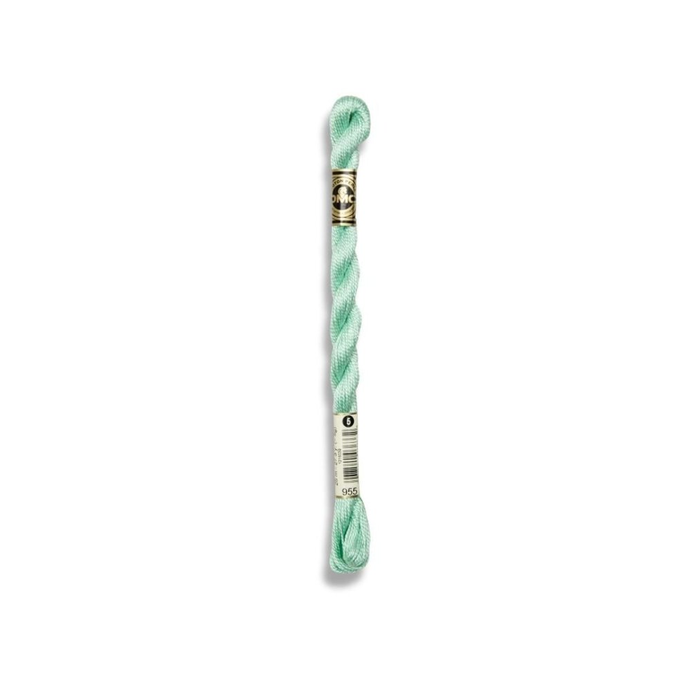 DMC Pearl Cotton Art. 115/5, 955 Light Nile Green - Broderigarn, Garn, Sticka & virka