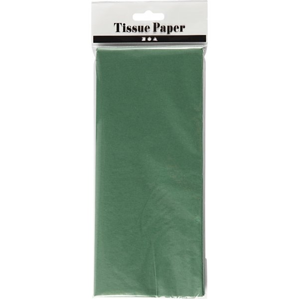 Silkespapper - grön - 50 x 70 cm - 14 g -10 ark Silkespapper - grön - 50 x 70 cm - 14 g -10 ark