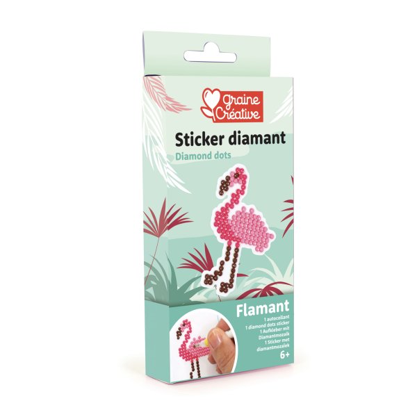Diamond mosaic-kit med flamingo sticker 10 cm Diamond mosaic-kit med flamingo sticker 10 cm