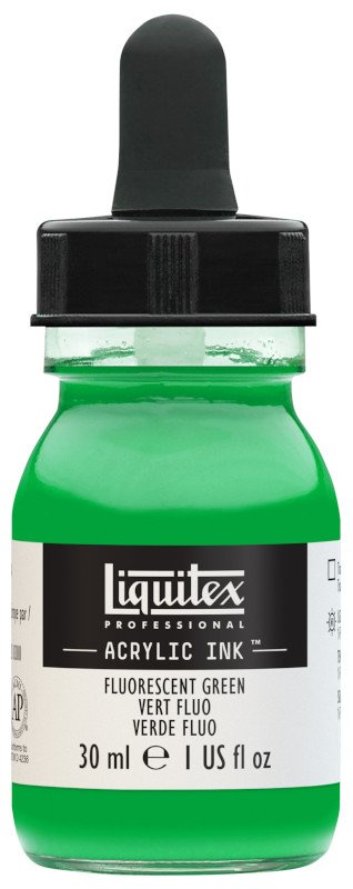 Akrylfärg - Liquitex Prof. Ink 30ml - Fluorescent Green - Akrylfärger, Konstnärsfärger