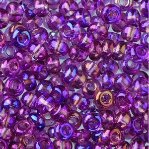 Rocaille perler skimrende ø 2,6 mm - lilla 17 g