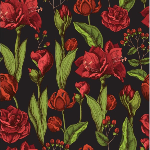 M�nstrad trik� Amaryllis - Svart