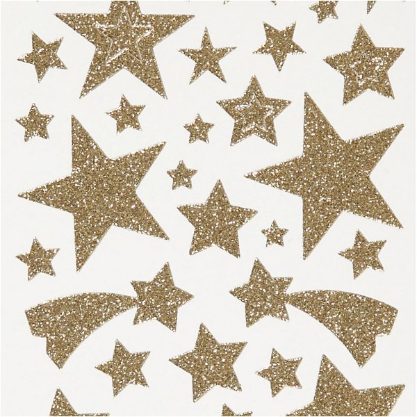 Glitterstickers - guld - stjärnor - 2 ark Glitterstickers - guld - stjärnor - 2 ark