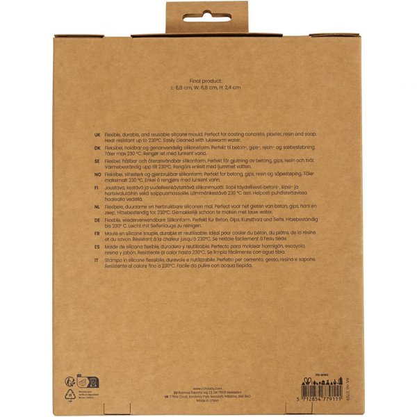 Silikonform - Kvadrat med grafisk design