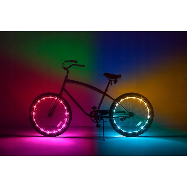 LED cykelbelysning hjul 213 cm flerfärgad - batteridriven LED cykelbelysning hjul 213 cm flerfärgad - batteridriven