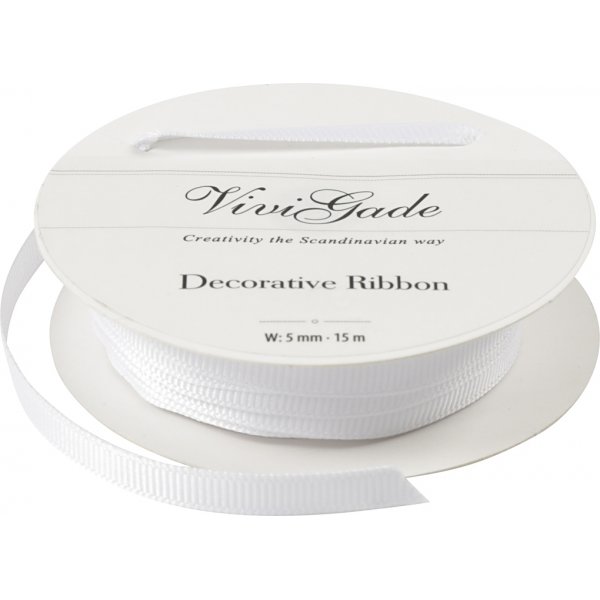 Grosgrainband - vit - 15 m Grosgrainband - vit - 15 m