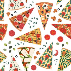 Mnstret Jersey 150 cm - Pizza Hvid