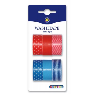 Washitape 6-pack rd & bl