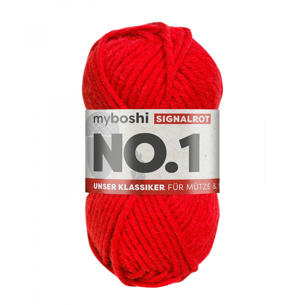 Myboshi No.1 - 50 g - Signal Rød - Myboshi garn, Garn, Strikke, hækle, knytte og væve