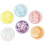 Glitter clay, pastellfrger, 6x20 ml