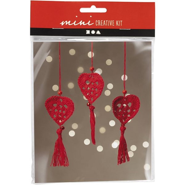 Mini DIY Kit Virkning - Hjärtan Mini DIY Kit Virkning - Hjärtan