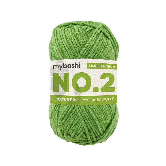 Myboshi No.2 - 50 g - Lime - Myboshi garn, Garn, Strikke, hækle, knytte og væve