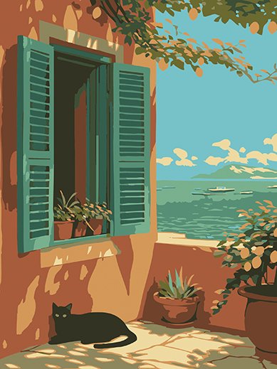 M�la efter nummer 20 x 30 cm - Sommarterrass