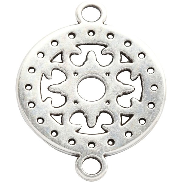 Smykkeanheng rund filigran 14 mm sølvbelagt 5 stk Smykkeanheng rund filigran 14 mm sølvbelagt 5 stk