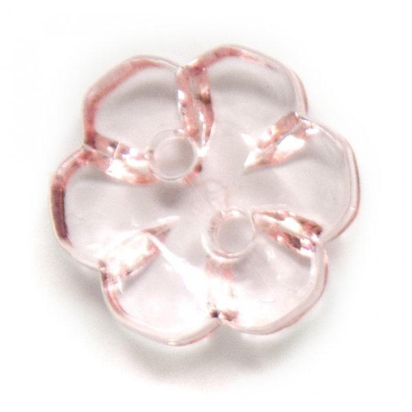Knapp Blomst 1-hull 13 mm 5 stk - Transparent lilla
